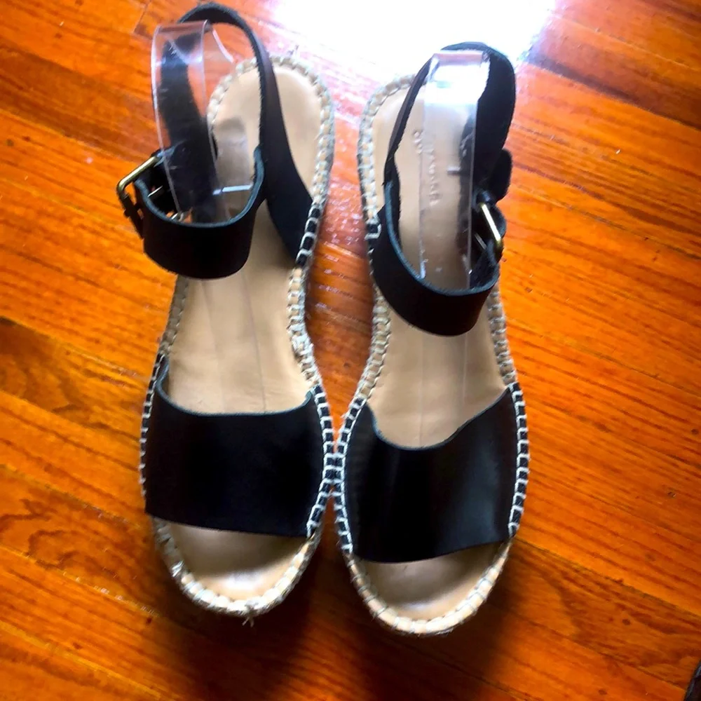 Soludos black wedge sandals